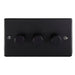 Eurolite Switches Matt Black Enhance Decorative 3 Gang Dimmer - Matt Black