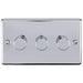 Eurolite Switches Polished Chrome Enhance Decorative 3 Gang Dimmer - Polished Chrome