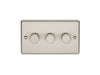 Eurolite Switches Satin Stainless Enhance Decorative 3 Gang Dimmer - Satin Stainless