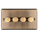 Eurolite Switches Antique Enhance Decorative 4 Gang Dimmer - Antique