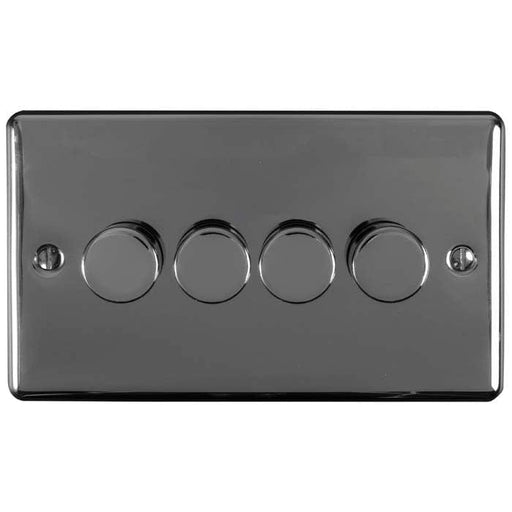 Eurolite Switches Black Nickel Enhance Decorative 4 Gang Dimmer - Black Nickel