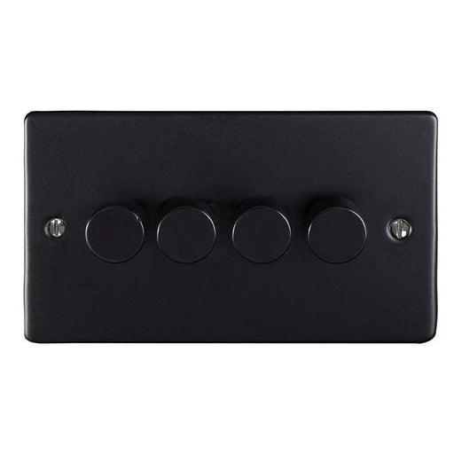 Eurolite Switches Matt Black Enhance Decorative 4 Gang Dimmer - Matt Black