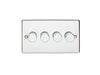 Eurolite Switches Polished Chrome Enhance Decorative 4 Gang Dimmer - Polished Chrome