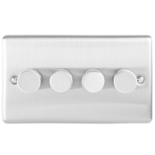 Eurolite Switches Satin Stainless Enhance Decorative 4 Gang Dimmer - Satin Stainless