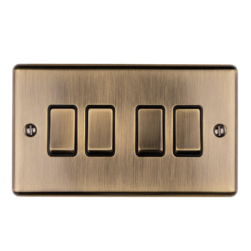 Eurolite Switches Antique Enhance Decorative 4 Gang Switch - Antique