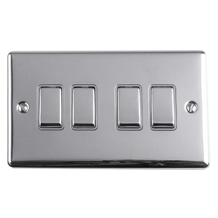 Eurolite Switches Polished Chrome Enhance Decorative 4 Gang Switch - Polished Chrome