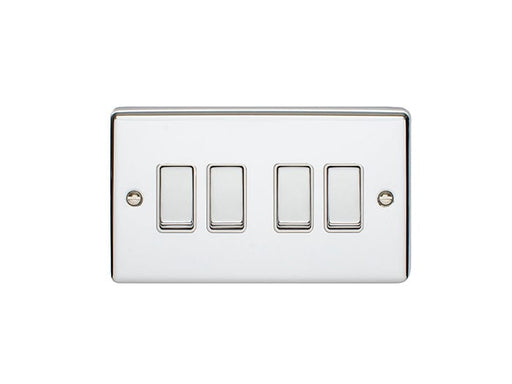 Eurolite Switches Polished Chrome Enhance Decorative 4 Gang Switch - Polished Chrome