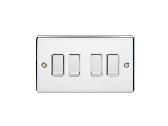 Eurolite Switches Polished Chrome Enhance Decorative 4 Gang Switch - Polished Chrome