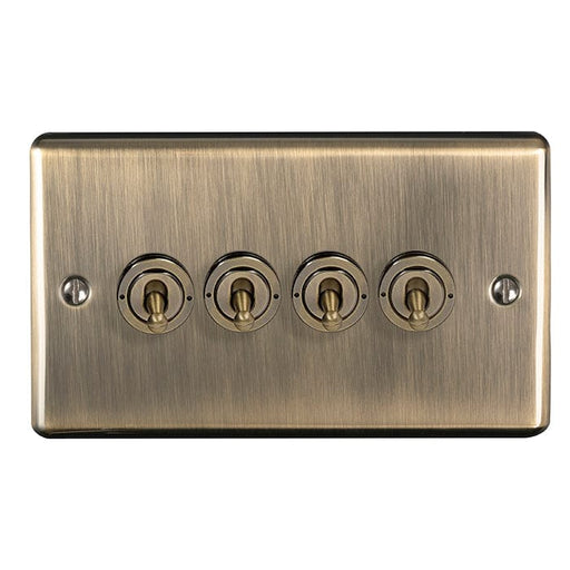 Eurolite Switches Antique Enhance Decorative 4 Gang Toggle Switch - Antique