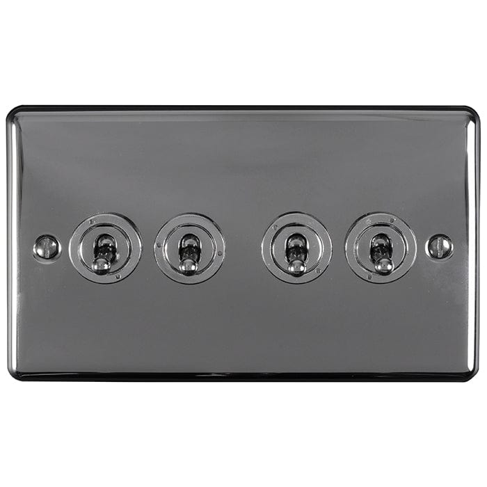 Eurolite Switches Black Nickel Enhance Decorative 4 Gang Toggle Switch - Black Nickel