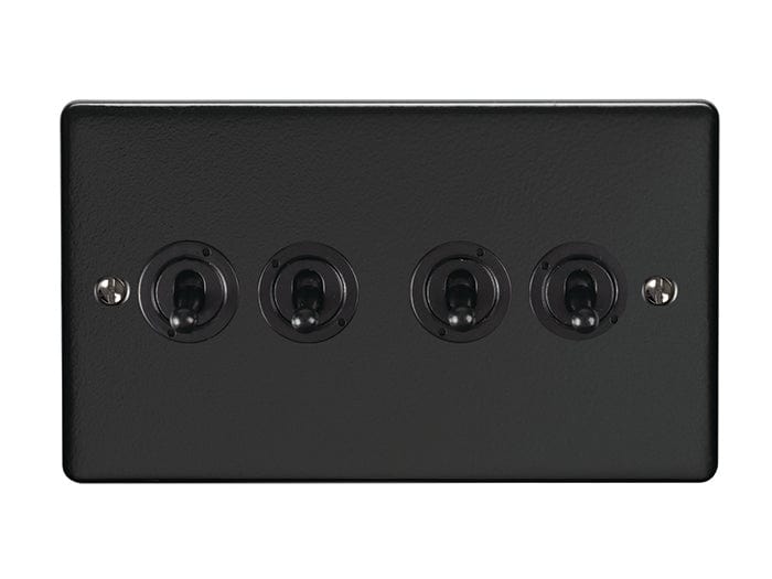 Eurolite Switches Matt Black Enhance Decorative 4 Gang Toggle Switch - Matt Black