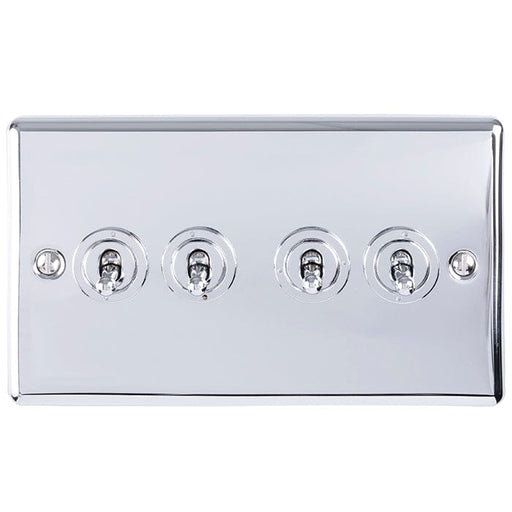 Eurolite Switches Polished Chrome Enhance Decorative 4 Gang Toggle Switch - Polished Chrome