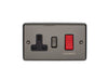 Eurolite Switches Black Nickel Enhance Decorative 45Amp Switch With A Socket - Black Nickel