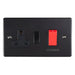 Eurolite Switches Matt Black Enhance Decorative 45Amp Switch With A Socket - Matt Black