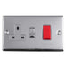 Eurolite Switches Polished Chrome Enhance Decorative 45Amp Switch With A Socket - Polished Chrome