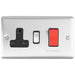 Eurolite Switches Satin Stainless Enhance Decorative 45Amp Switch With A Socket - Satin Stainless