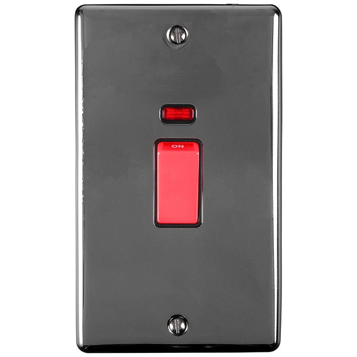 Eurolite Switches Black Nickel Enhance Decorative 45Amp Switch With Neon Indicator - Black Nickel