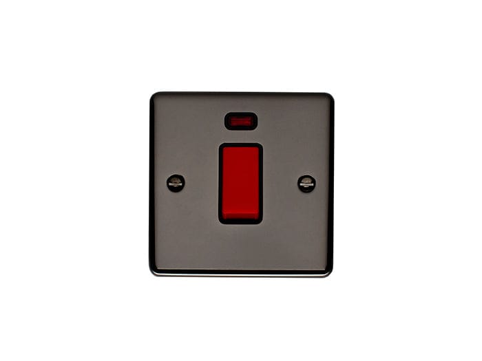 Eurolite Switches Black Nickel Enhance Decorative 45Amp Switch With Neon Indicator - Black Nickel