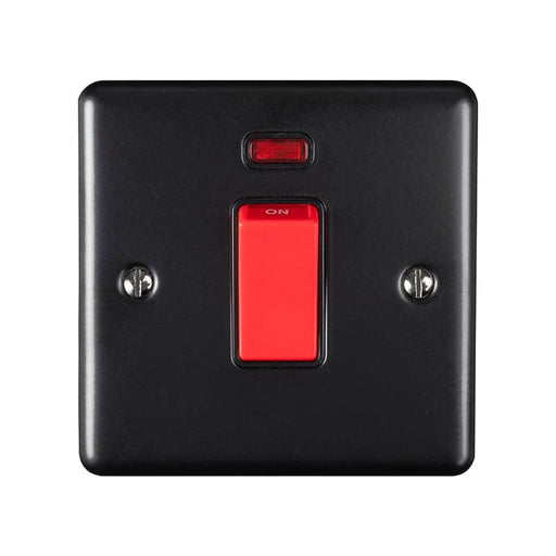 Eurolite Switches Matt Black Enhance Decorative 45Amp Switch With Neon Indicator - Matt Black