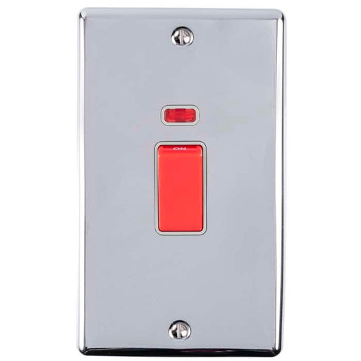 Eurolite Switches Polished Chrome Enhance Decorative 45Amp Switch With Neon Indicator - Polished Chrome