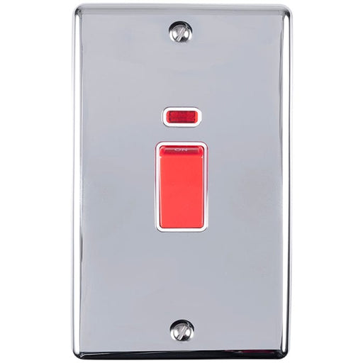 Eurolite Switches Polished Chrome Enhance Decorative 45Amp Switch With Neon Indicator - Polished Chrome