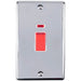 Eurolite Switches Polished Chrome Enhance Decorative 45Amp Switch With Neon Indicator - Polished Chrome