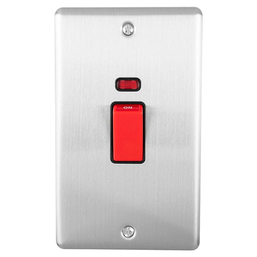 Eurolite Switches Satin Stainless Enhance Decorative 45Amp Switch With Neon Indicator - Satin Stainless