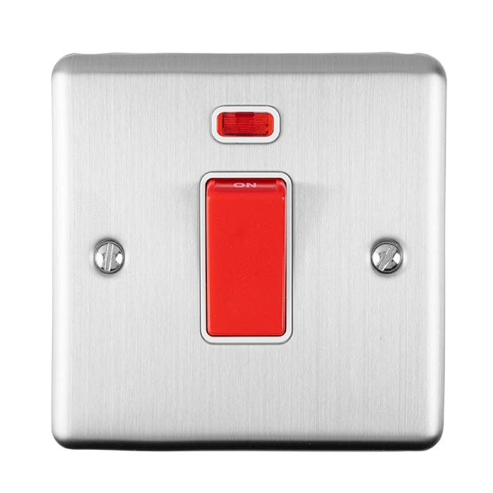 Eurolite Switches Satin Stainless Enhance Decorative 45Amp Switch With Neon Indicator - Satin Stainless