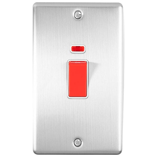 Eurolite Switches Satin Stainless Enhance Decorative 45Amp Switch With Neon Indicator - Satin Stainless