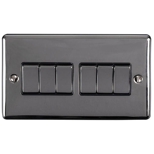 Eurolite Switches Black Nickel Enhance Decorative 6 Gang Switch - Black Nickel