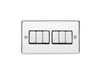 Eurolite Switches Polished Chrome Enhance Decorative 6 Gang Switch - Polished Chrome