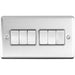 Eurolite Switches Satin Stainless Enhance Decorative 6 Gang Switch - Satin Stainless