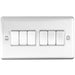 Eurolite Switches Satin Stainless Enhance Decorative 6 Gang Switch - Satin Stainless