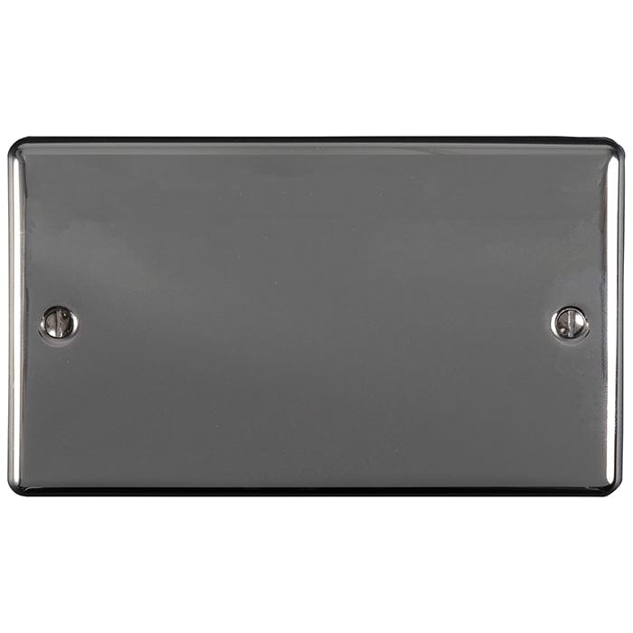 Eurolite Switches Black Nickel Enhance Decorative Double Blank Plate - Black Nickel