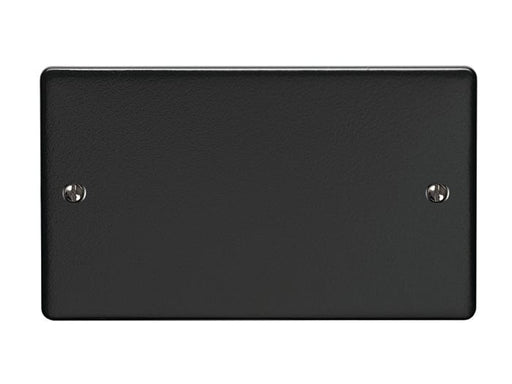 Eurolite Switches Matt Black Enhance Decorative Double Blank Plate - Matt Black