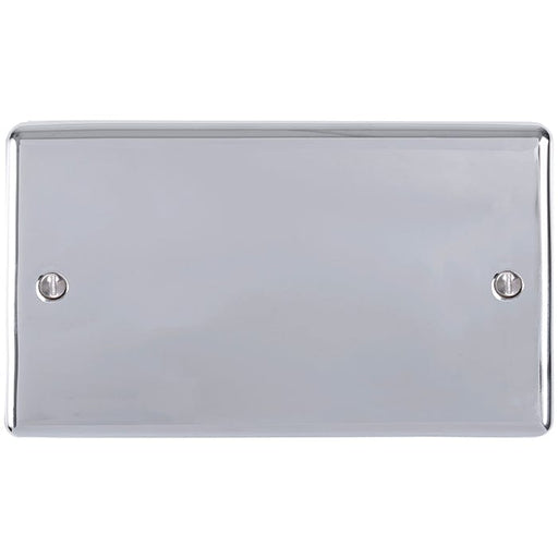 Eurolite Switches Polished Chrome Enhance Decorative Double Blank Plate - Polished Chrome