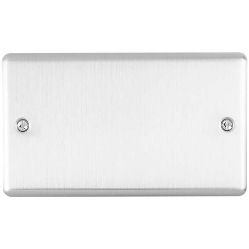 Eurolite Switches Satin Stainless Enhance Decorative Double Blank Plate - Satin Stainless