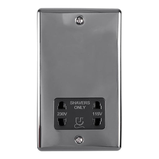 Eurolite Plug Sockets Black Nickel Enhance Decorative Shaver Socket - Black Nickel