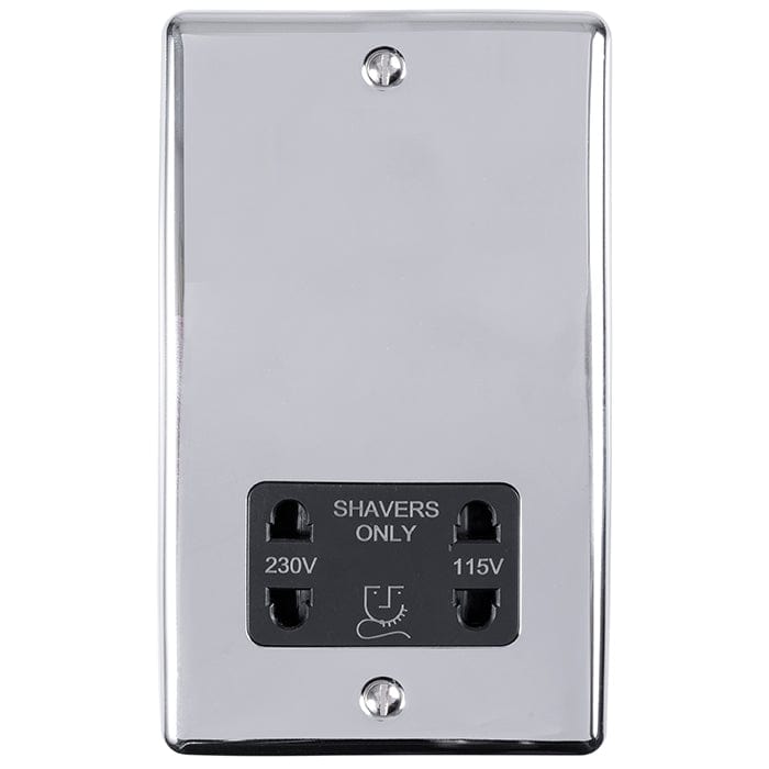 Eurolite Plug Sockets Polished Chrome Enhance Decorative Shaver Socket - Polished Chrome