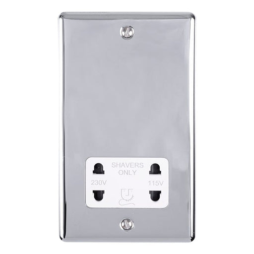 Eurolite Plug Sockets Polished Chrome Enhance Decorative Shaver Socket - Polished Chrome