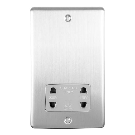 Eurolite Plug Sockets Satin Stainless Enhance Decorative Shaver Socket - Satin Stainless