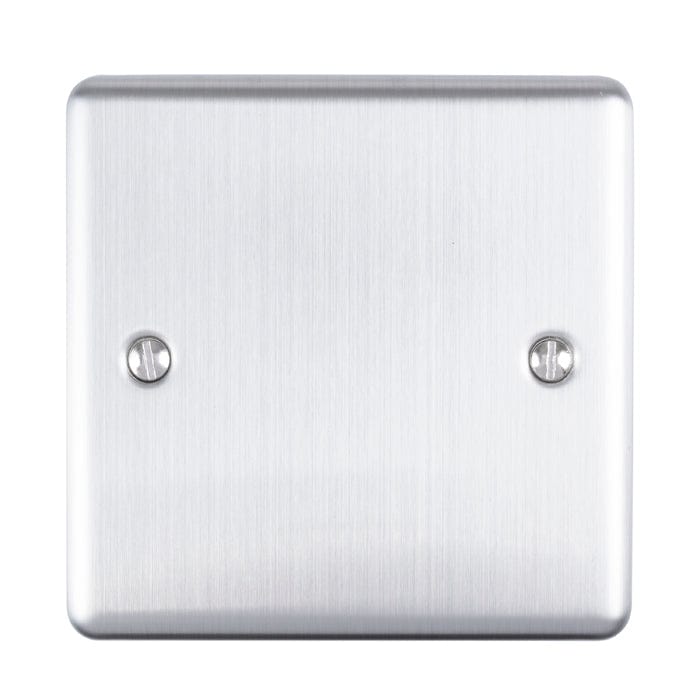 Eurolite Switches Satin Stainless Enhance Decorative Single Blank Plate - Satin Stainless