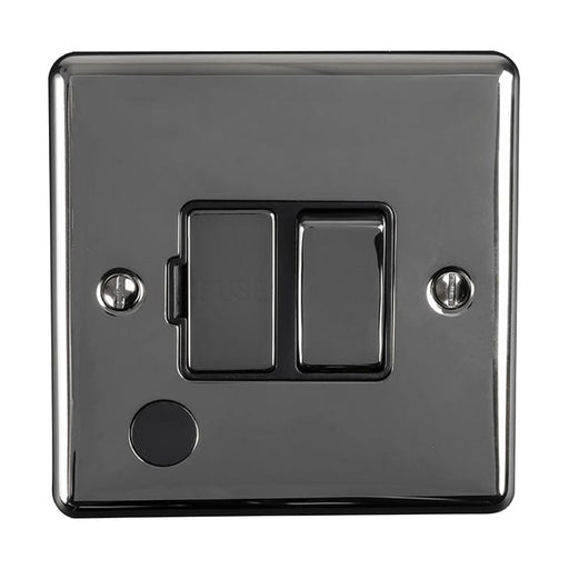 Eurolite Switches Black Nickel Enhance Decorative Switched Fuse Spur With Flex Outlet - Black Nickel