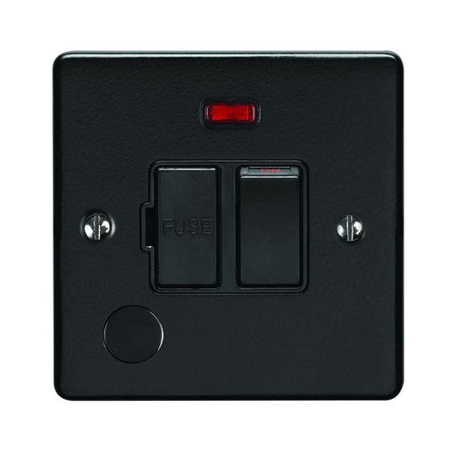 Eurolite Switches Matt Black Enhance Decorative Switched Fuse Spur With Flex Outlet - Matt Black