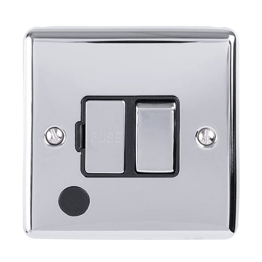 Eurolite Switches Polished Chrome Enhance Decorative Switched Fuse Spur With Flex Outlet - Polished Chrome