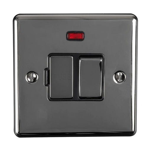 Eurolite Switches Black Nickel Enhance Decorative Switched Fuse Spur With Neon Indicator - Black Nickel