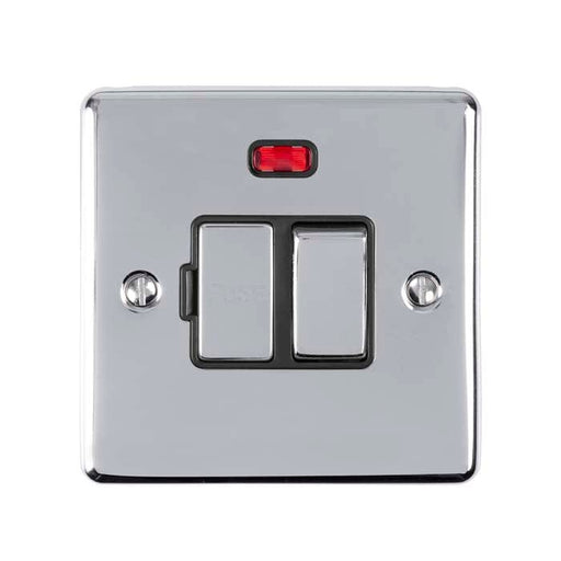 Eurolite Switches Polished Chrome Enhance Decorative Switched Fuse Spur With Neon Indicator - Polished Chrome