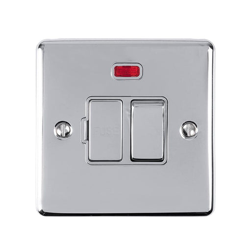 Eurolite Switches Polished Chrome Enhance Decorative Switched Fuse Spur With Neon Indicator - Polished Chrome