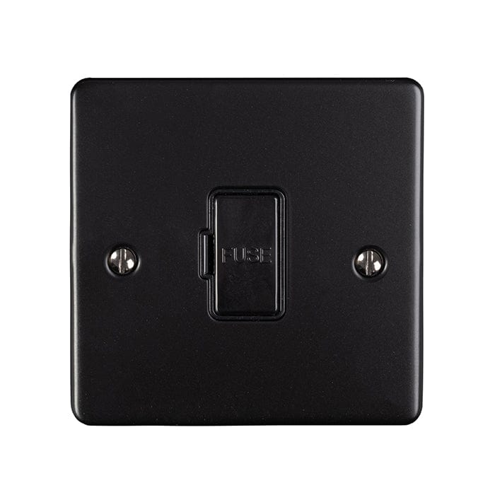 Eurolite Switches Matt Black Enhance Decorative Unswitched Fuse Spur - Matt Black