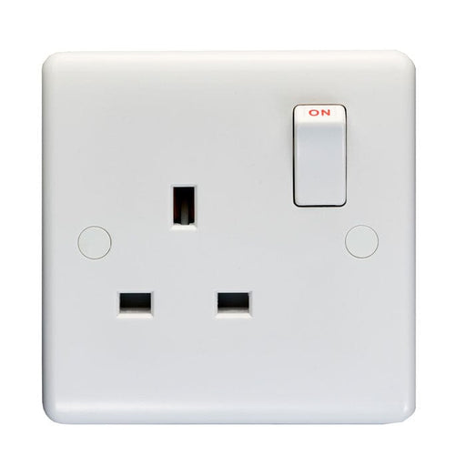 Eurolite Plug Sockets White Enhance White Plastic 1 Gang Switched Socket Double Poled - White